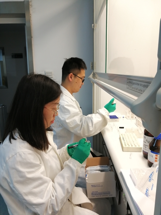 圖為工作人員對嬰幼兒化妝品進行檢驗檢測。程巧鴛 攝 圖為工作人員對嬰幼兒化妝品進行檢驗檢測。程巧鴛 攝