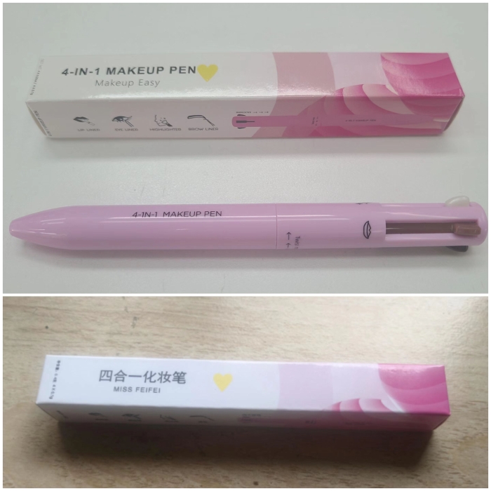 圖中上方為記者收到的產品，下方為國家藥監局網站顯示的備案號所屬產品的外包裝。