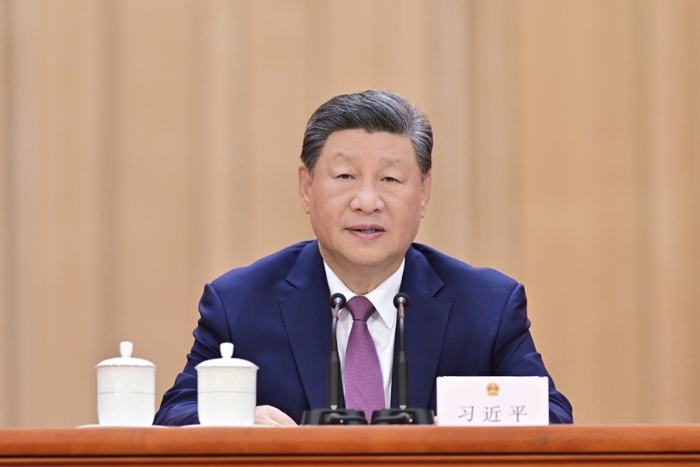 9月14日上午，中共中央、全國人大常委會在北京人民大會堂隆重舉行慶祝全國人民代表大會成立70周年大會。中共中央總書記、國家主席、中央軍委主席習近平出席會議并發表重要講話。 新華社記者 翟健嵐 攝